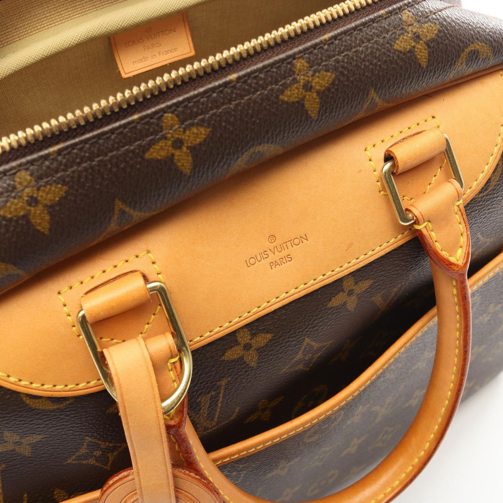 Louis Vuitton Handbag Deauville Bowling Vanity Monogram Canvas Leather — view 6