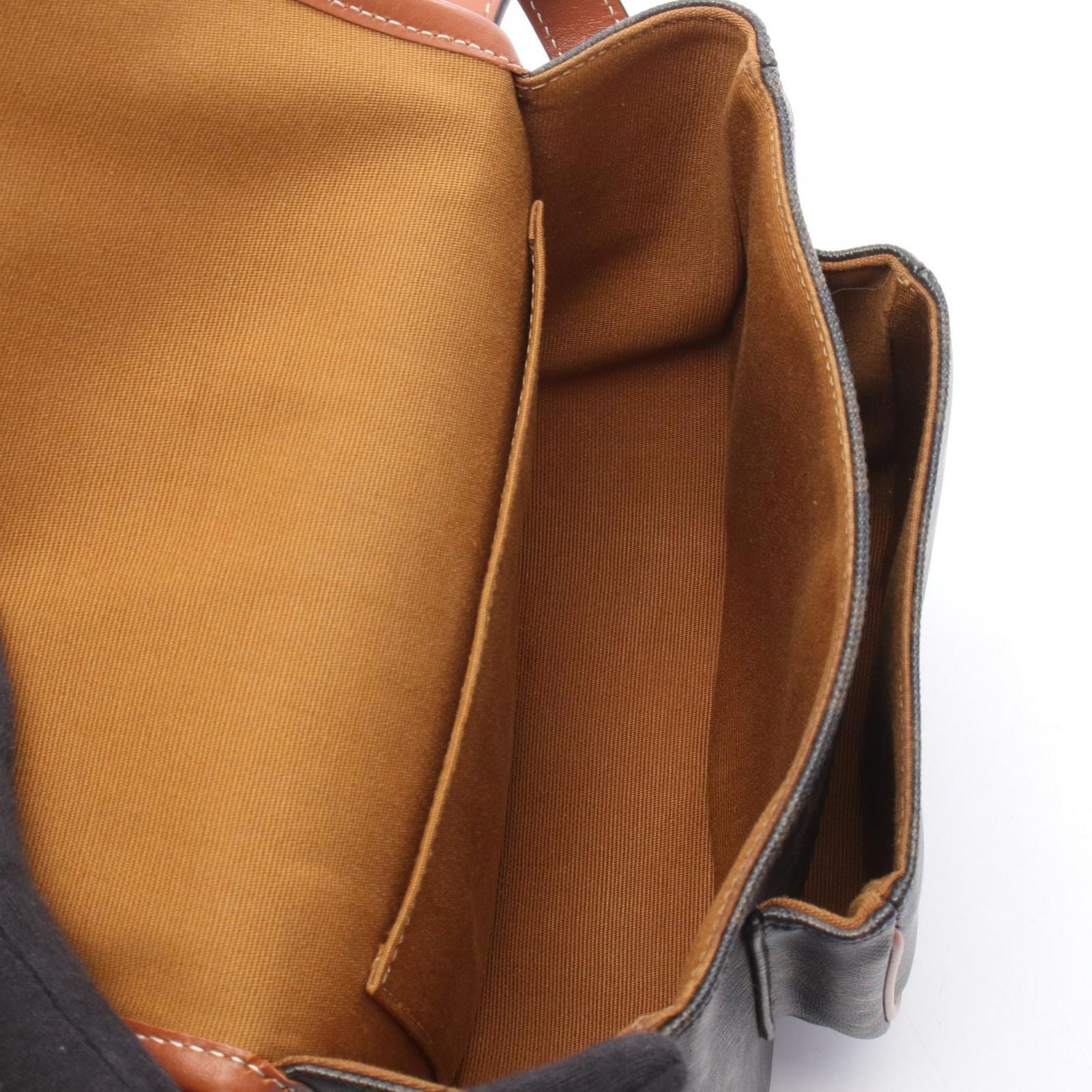 Celine Shoulder Bag Folco Triomphe Dark Brown Canvas Leather Falco — view 3