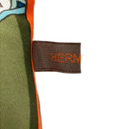 Hermes Key Holder Petit Ash Khaki Orange Multi Tree Silk — view 3