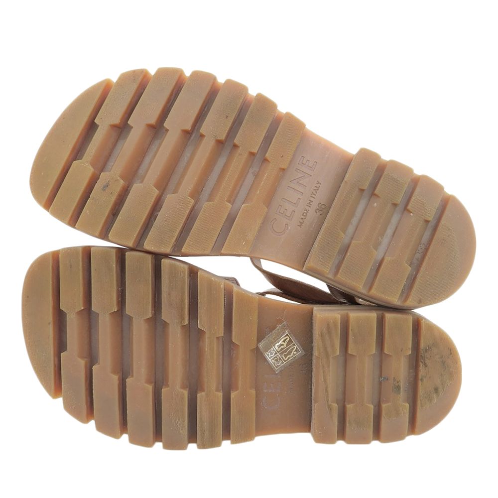 Celine Leather Triomphe Gladiator Sandals Shoes Brown — view 2