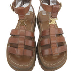 Celine Leather Triomphe Gladiator Sandals Shoes Brown — view 3