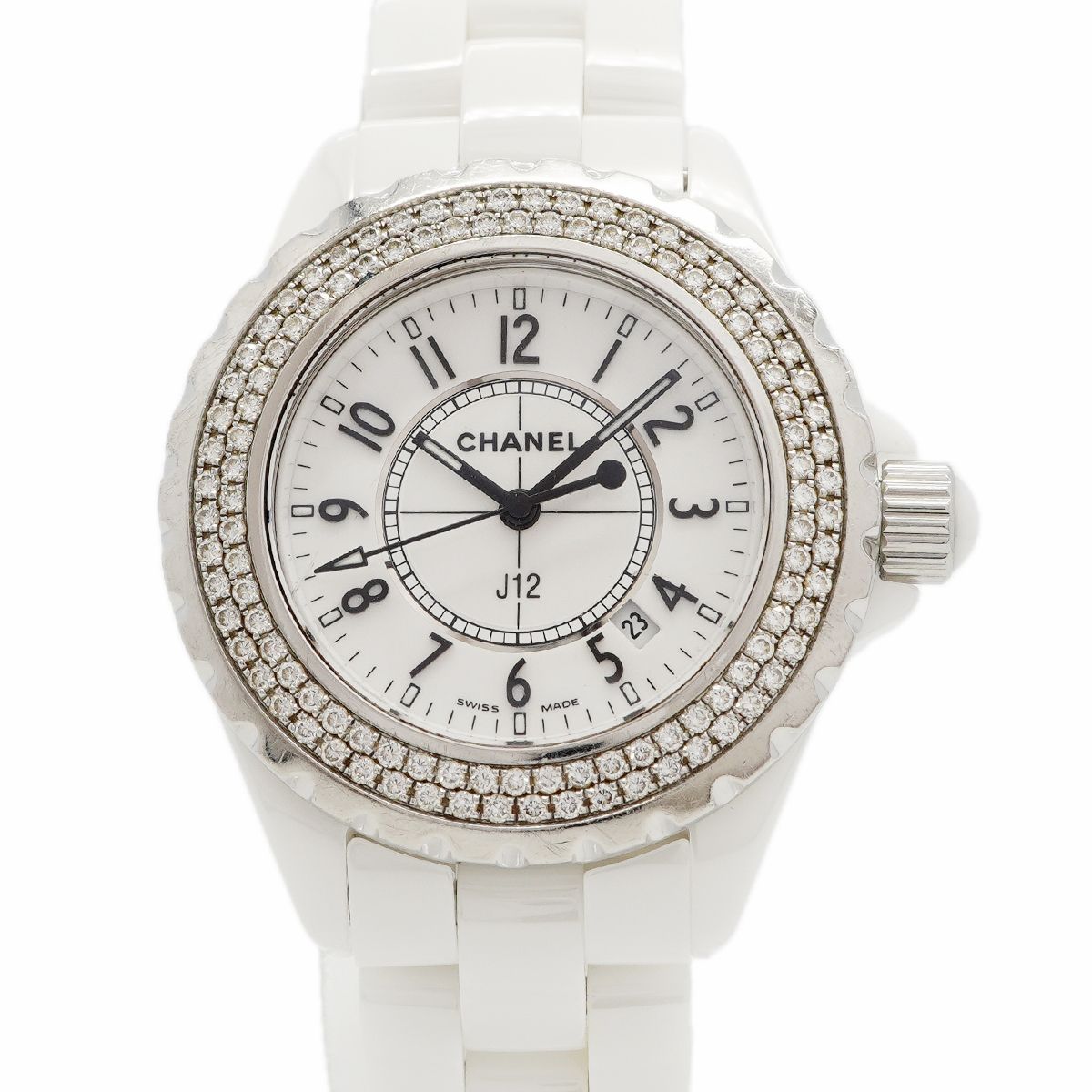Chanel Diamond Bezel White Dial Watch