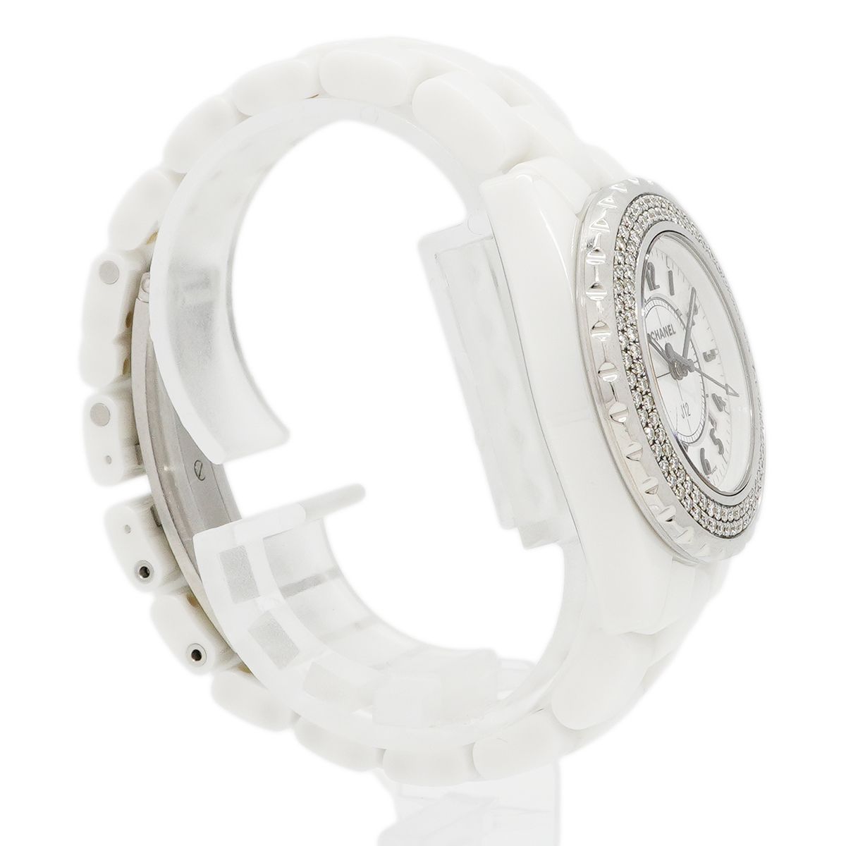 Chanel Diamond Bezel White Dial Watch — view 3