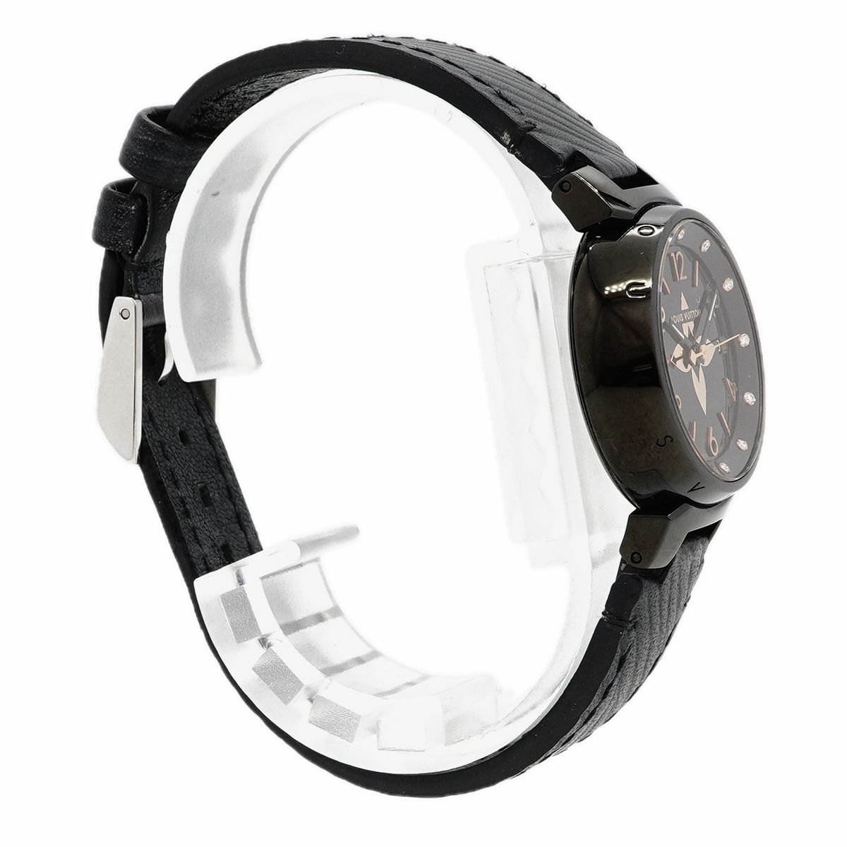 Louis Vuitton Tambourouall Black PM Diamond Dial Watch — view 3