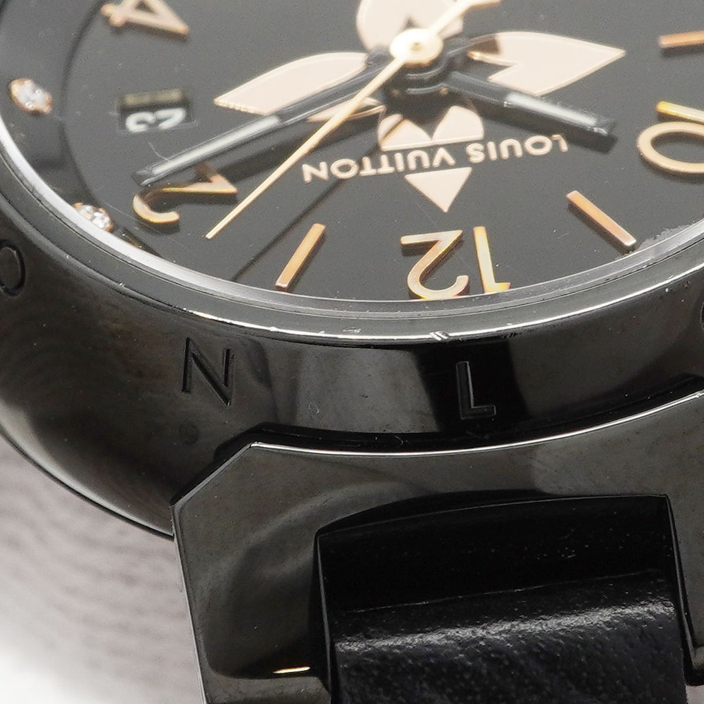 Louis Vuitton Tambourouall Black PM Diamond Dial Watch — view 6