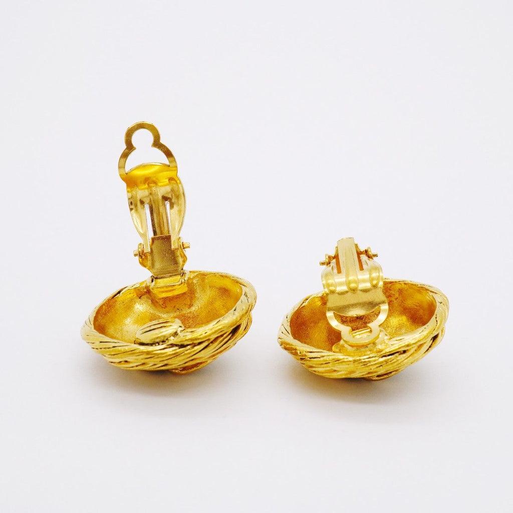 Chanel Earrings Vintage CC Logo Round — view 3