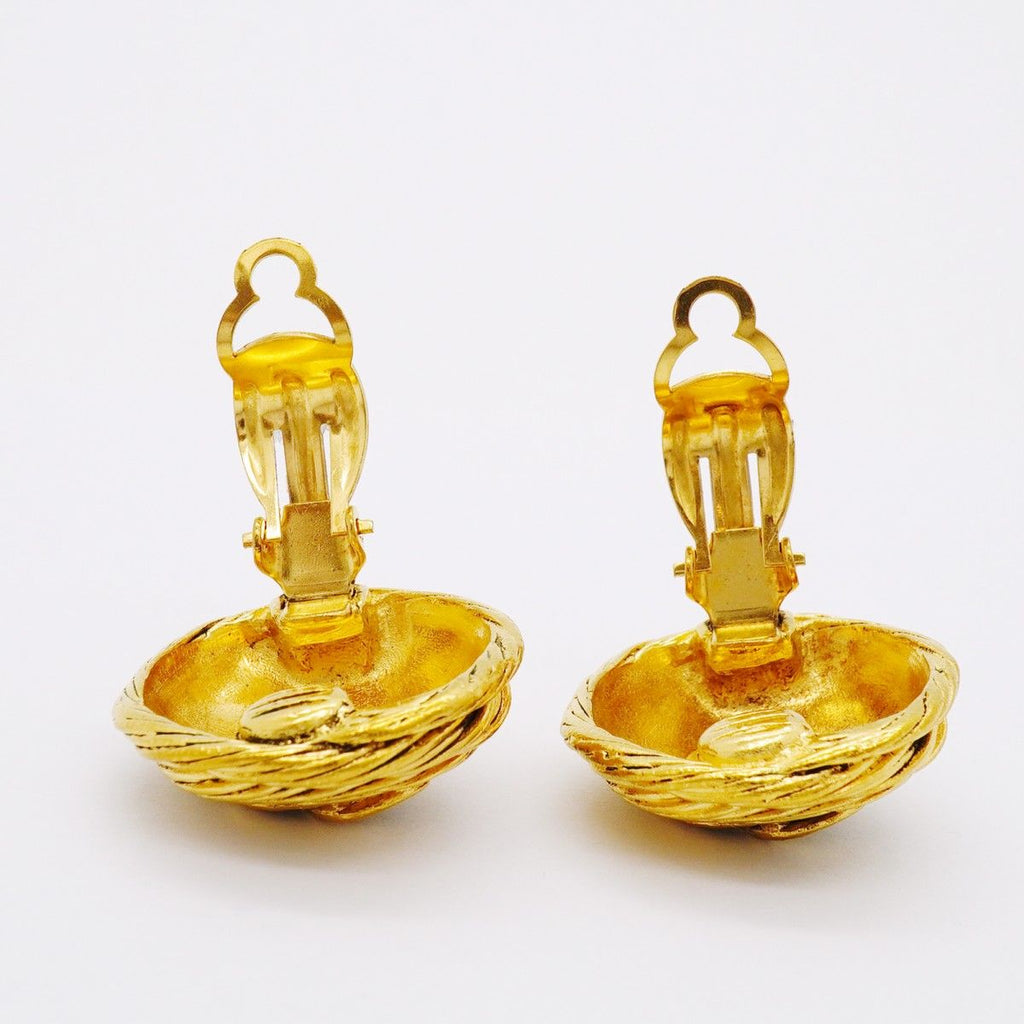 Chanel Earrings Vintage CC Logo Round — view 6