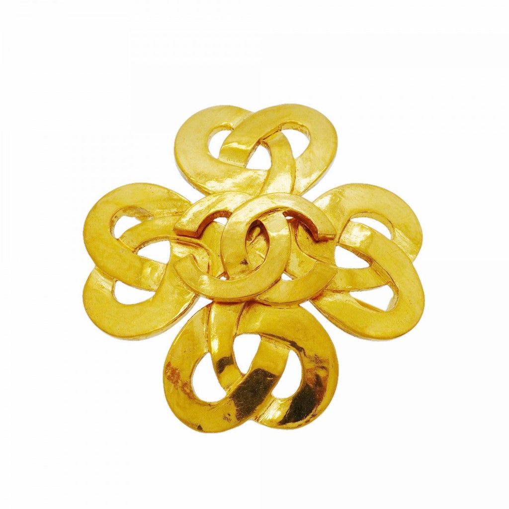 Chanel Brooch Vintage CC Logo Gold Plated