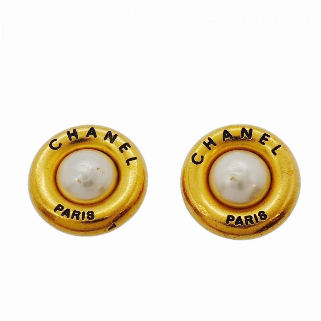 Chanel Earrings Vintage Logo Round