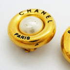 Chanel Earrings Vintage Logo Round — view 8