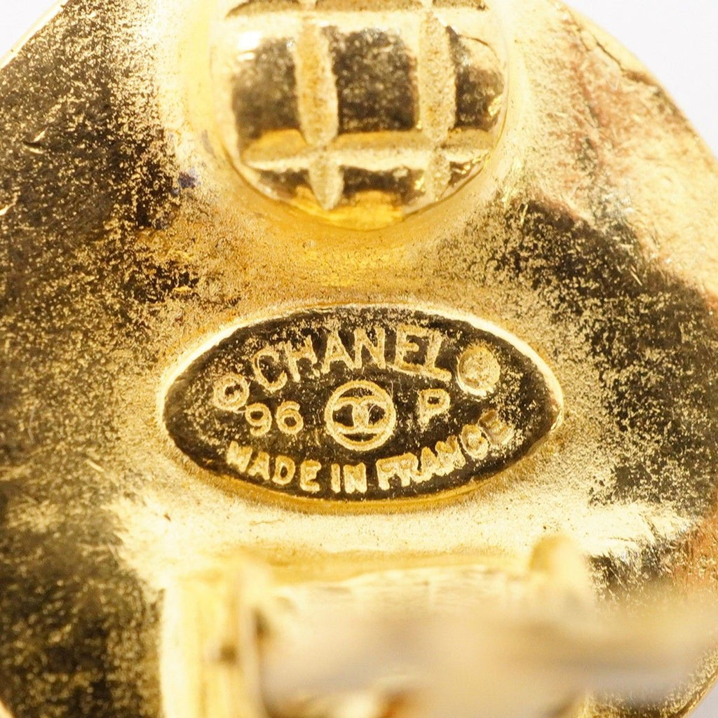 Chanel Earrings Vintage CC Logo Gold Plated — view 4