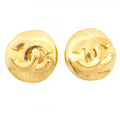 Chanel Earrings Vintage CC Logo Gold Plated