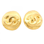Chanel Earrings Vintage CC Logo Gold Plated