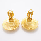 Chanel Earrings Vintage CC Logo Round — view 6