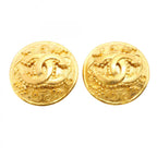 Chanel Earrings Vintage CC Logo Round
