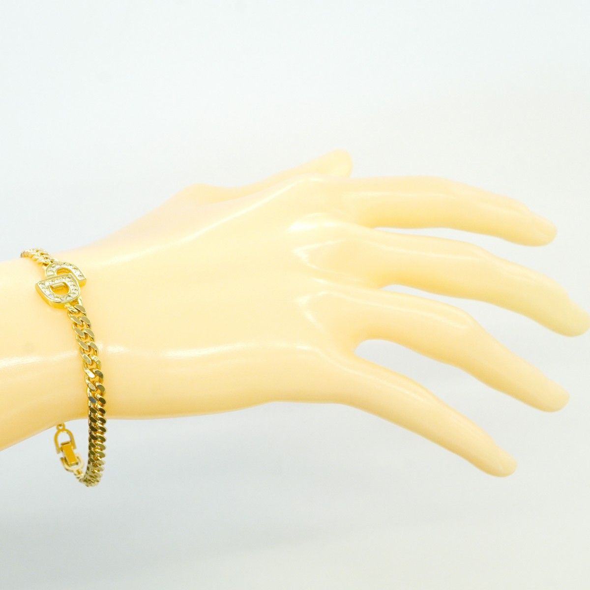 Dior Bracelet CD Logo Gold Plated Rhinestone — view 8