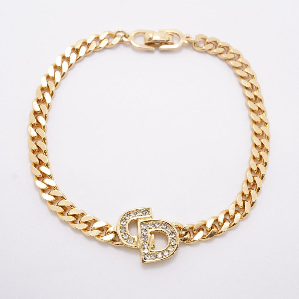 Dior Bracelet CD Logo Gold Plated Rhinestone — view 3