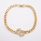 Dior Bracelet CD Logo Gold Plated Rhinestone — view 3