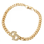 Dior Bracelet CD Logo Gold Plated Rhinestone