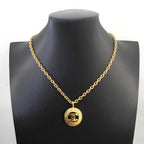 Chanel Necklace Vintage CC Logo Round — view 8