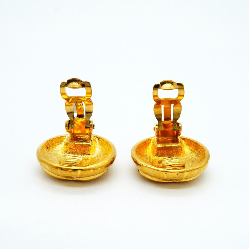 Chanel Earrings Vintage CC Logo Gold Plated — view 7