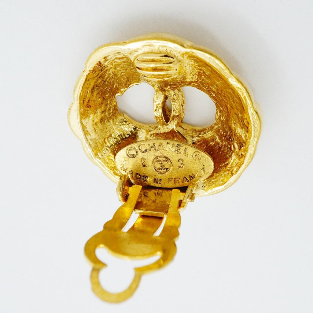 Chanel Earrings Vintage CC Logo Round — view 4