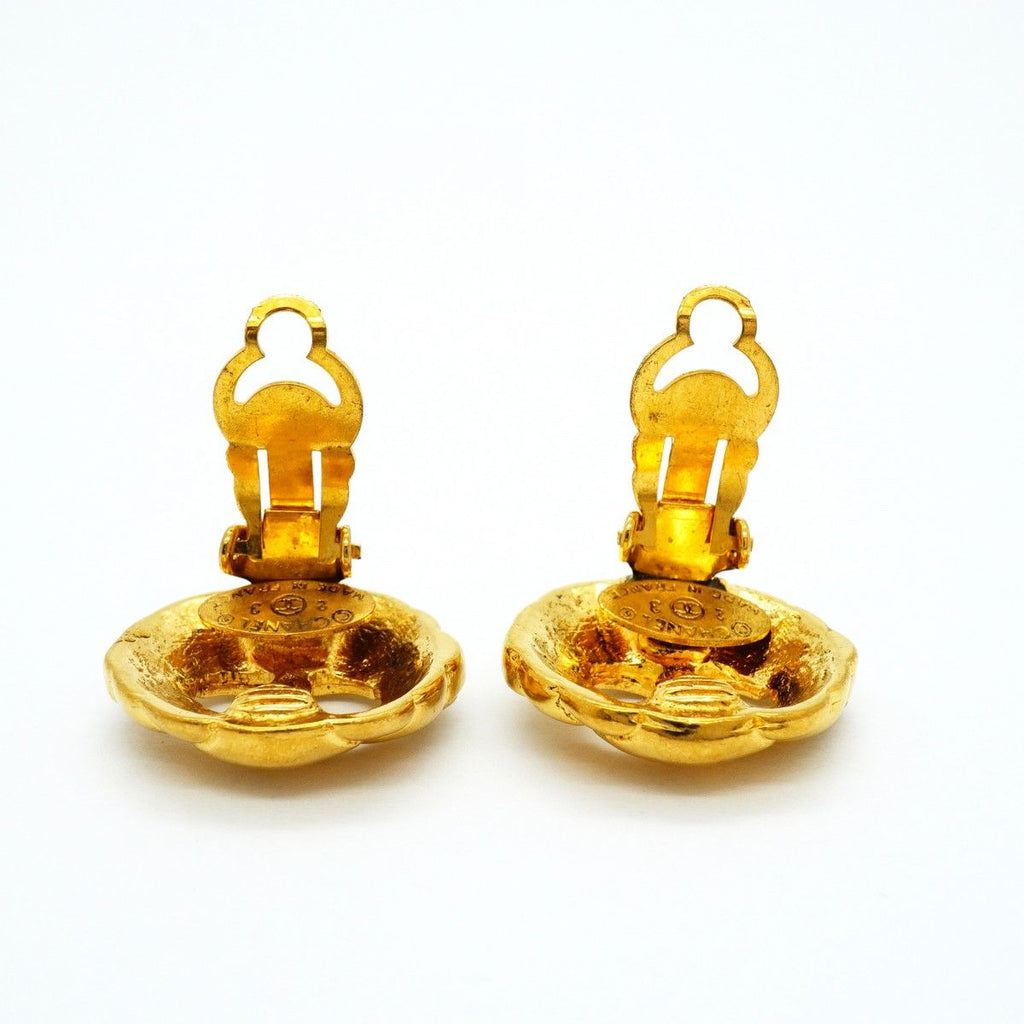 Chanel Earrings Vintage CC Logo Round — view 6
