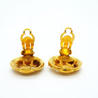 Chanel Earrings Vintage CC Logo Round — view 6