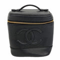 Chanel Vanity Bag Caviar Leather Black Gold