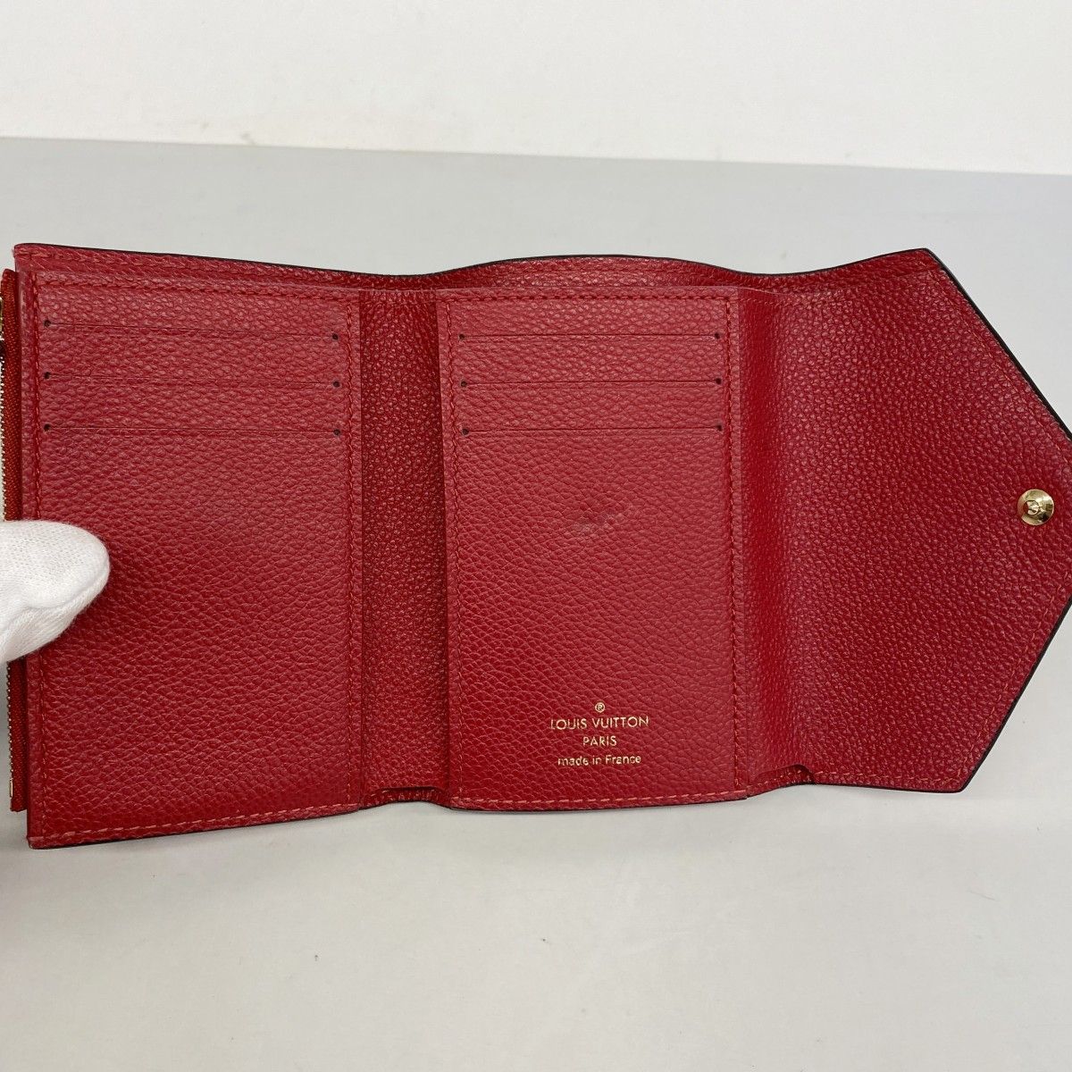 Louis Vuitton Trifold Wallet Monogram Empreinte Portefeuille Victorine Cerise — view 3