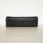 Chanel Shoulder Bag Quilted Lambskin Black Gold — view 3