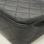 Chanel Shoulder Bag Quilted Lambskin Black Gold — view 6