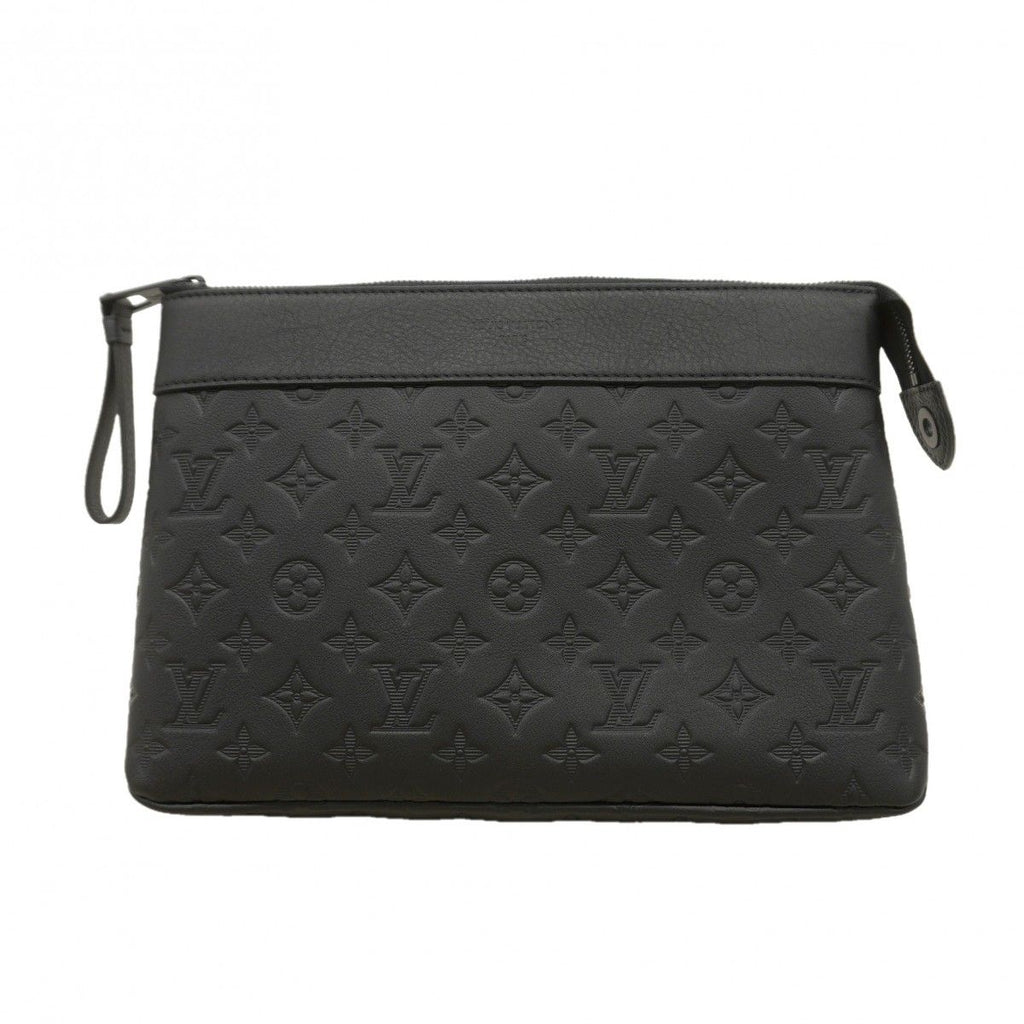 Louis Vuitton Clutch Monogram Shadow Pochette Voyage Small Black