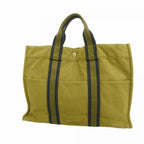 Hermes Tote Fourre Tout MM Canvas Khaki Silver