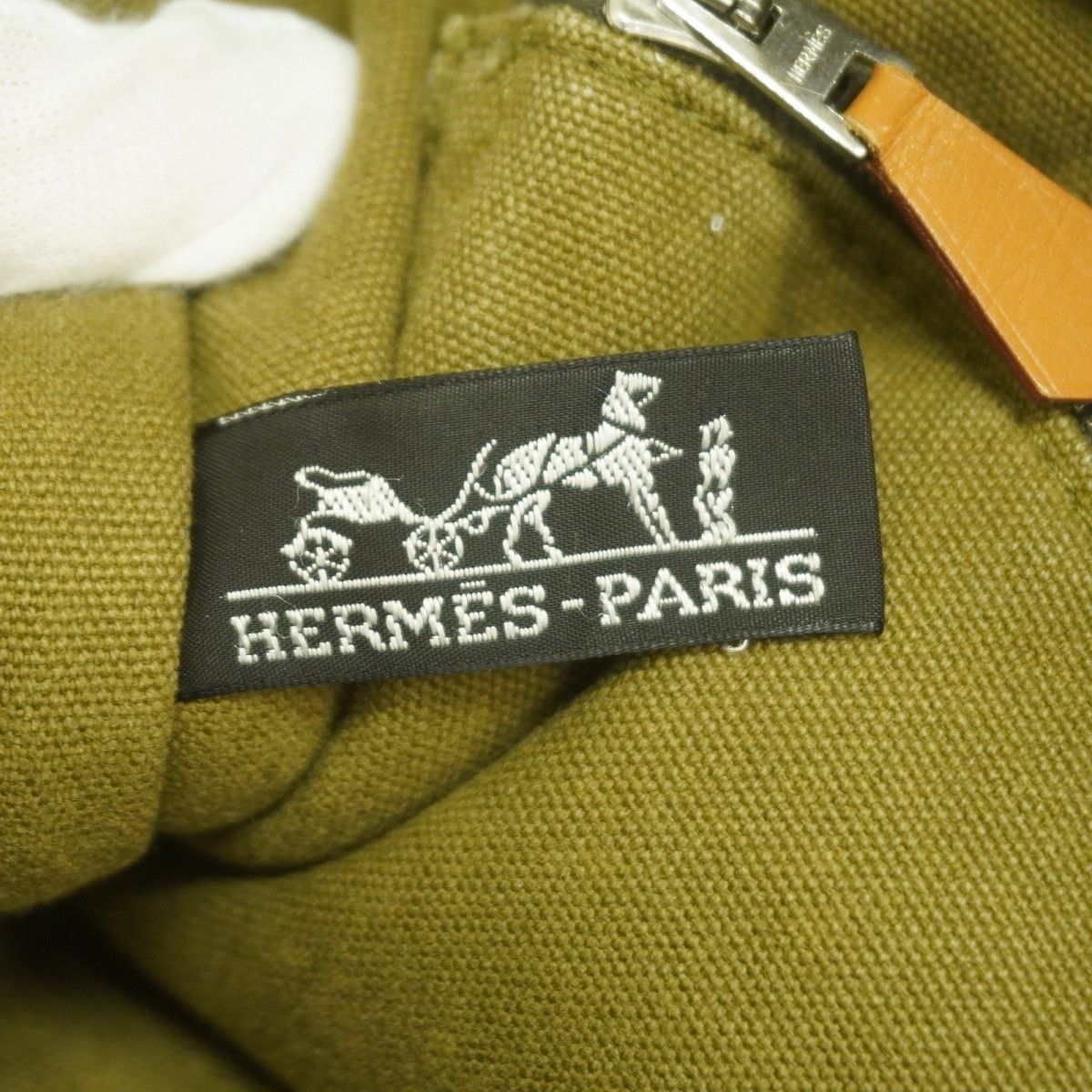 Hermes Tote Fourre Tout MM Canvas Khaki Silver — view 5
