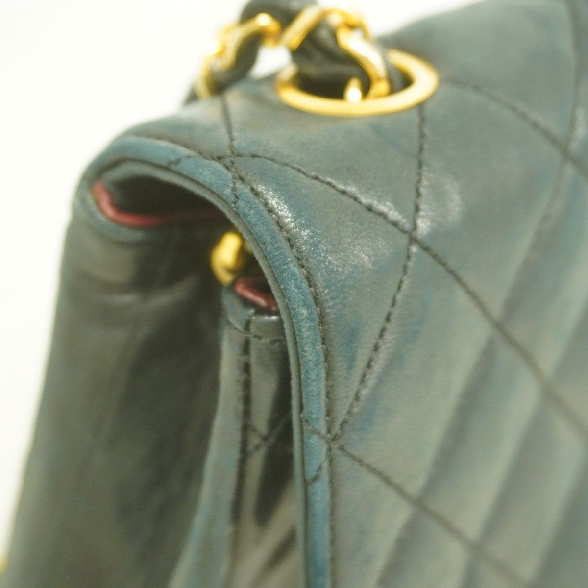 Chanel Shoulder Bag Quilted Lambskin Black Gold — view 7