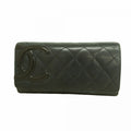Chanel Wallet Cambon Lambskin Black Silver