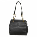 Chanel Shoulder Bag Caviar Leather Black Gold