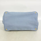 Prada Tote Canapa Canvas Skyblue Gold — view 3