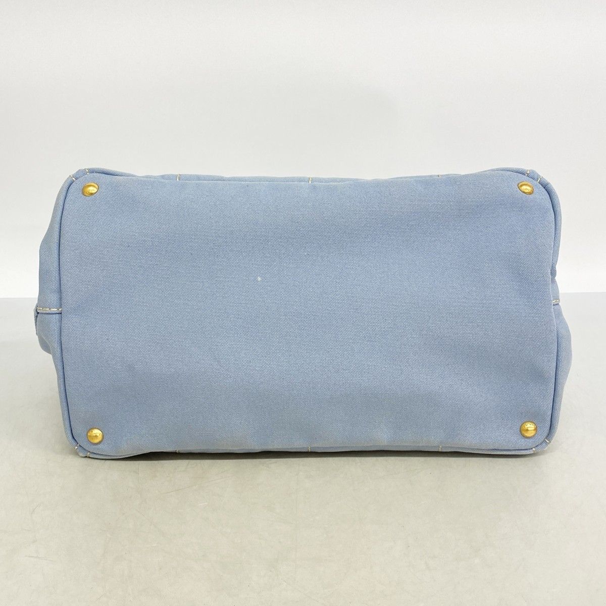 Prada Tote Canapa Canvas Skyblue Gold — view 3