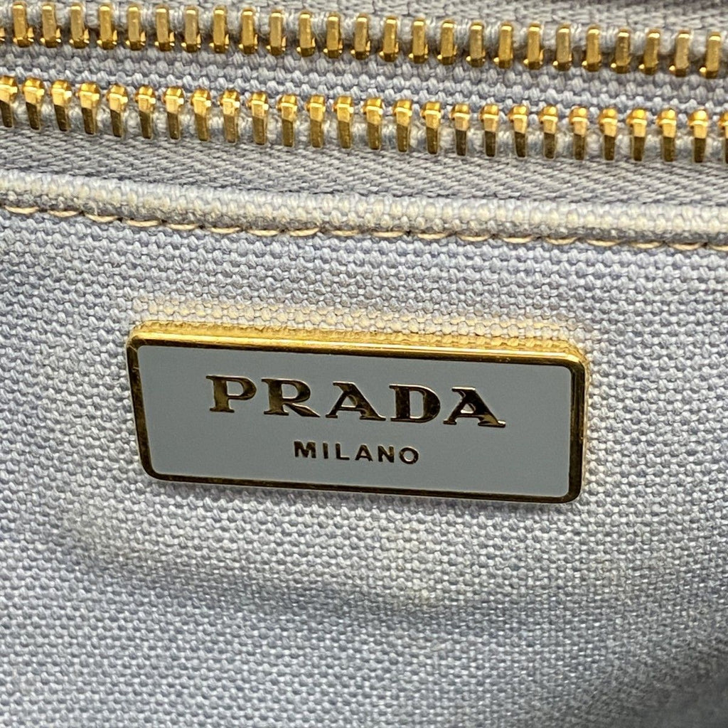 Prada Tote Canapa Canvas Skyblue Gold — view 5