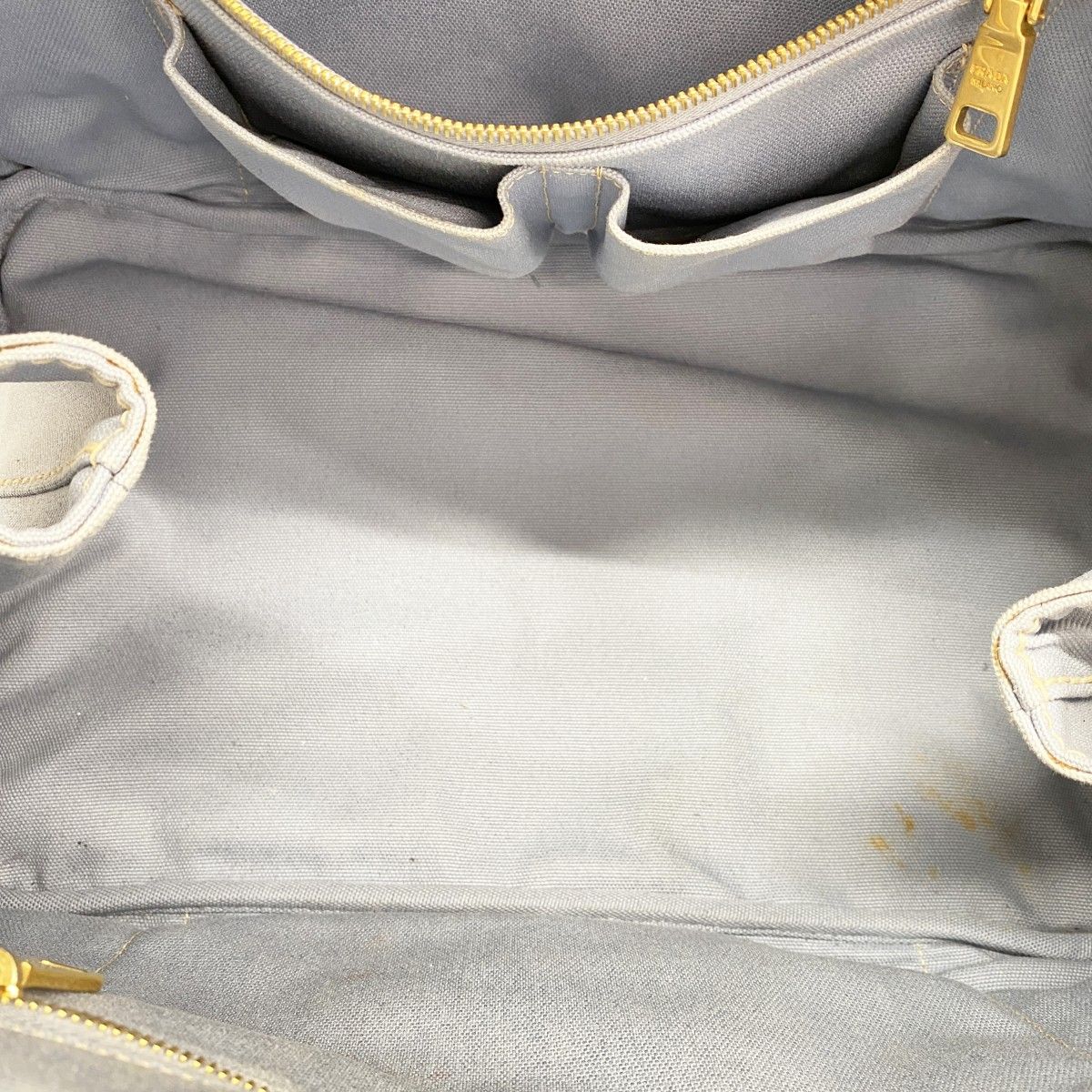 Prada Tote Canapa Canvas Skyblue Gold — view 4