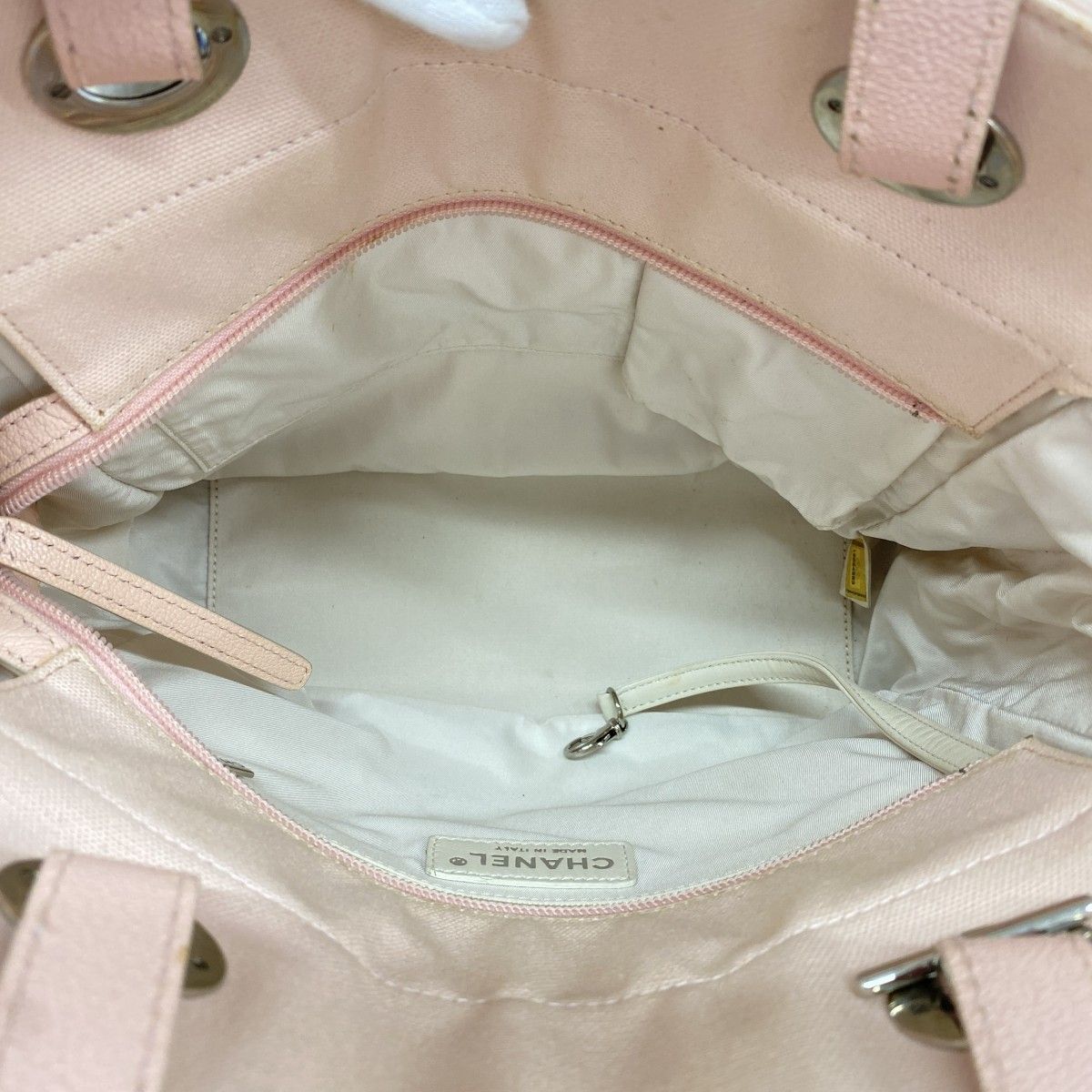 Chanel Tote Paris Biarritz Canvas Pink Silver — view 4