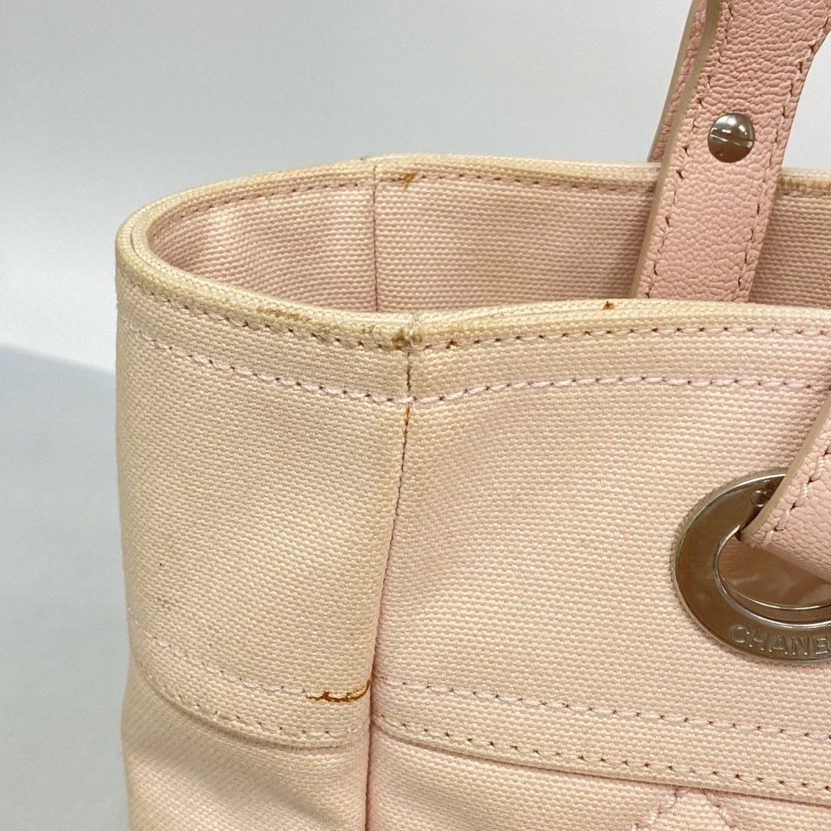 Chanel Tote Paris Biarritz Canvas Pink Silver — view 7