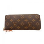 Louis Vuitton Wallet Monogram Portefeuille Clemence Brown Rose Velours
