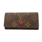 Louis Vuitton Key Case Monogram Multicles 4 Brown Fuchsia Key Holder