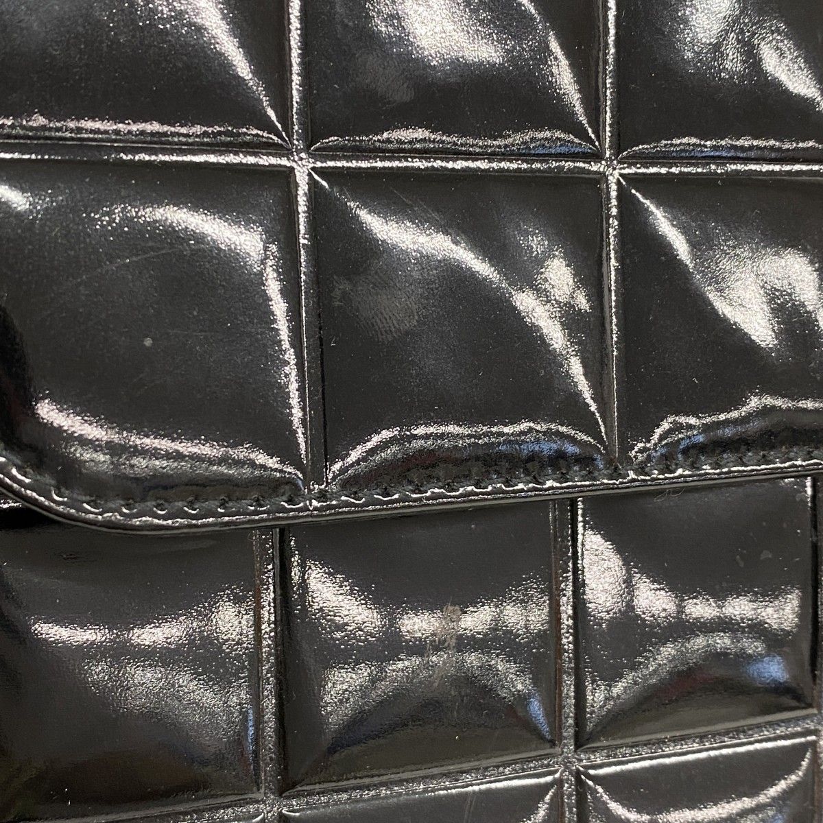 Chanel Briefcase Choco Bar Patent Leather Black Silver — view 8