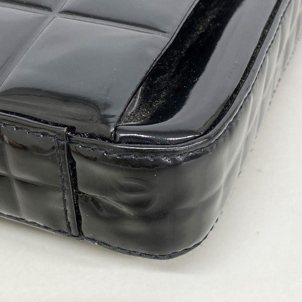 Chanel Briefcase Choco Bar Patent Leather Black Silver — view 9