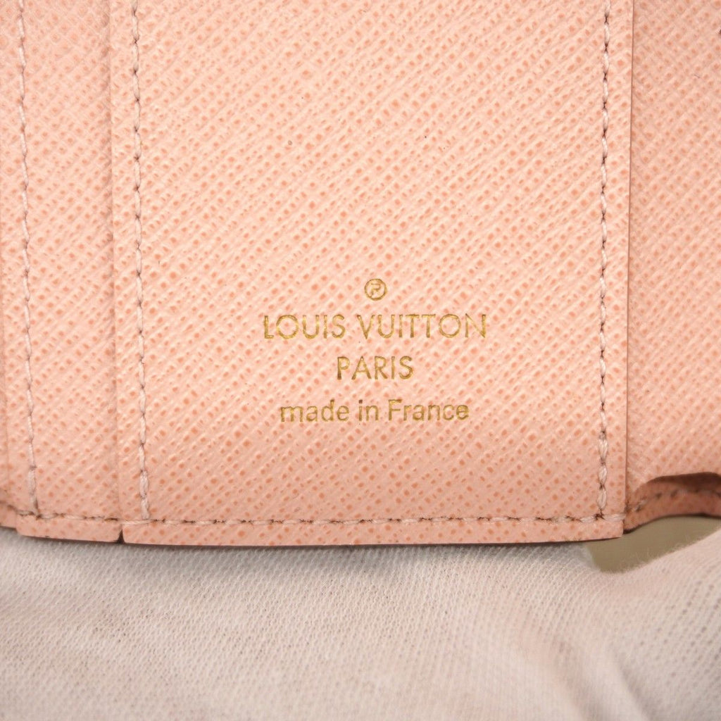 Louis Vuitton Trifold Wallet Monogram Portefeuille Zoe Brown Rose Velours — view 4