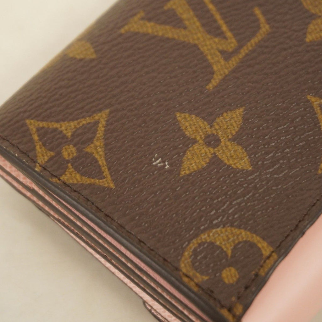 Louis Vuitton Trifold Wallet Monogram Portefeuille Zoe Brown Rose Velours — view 6